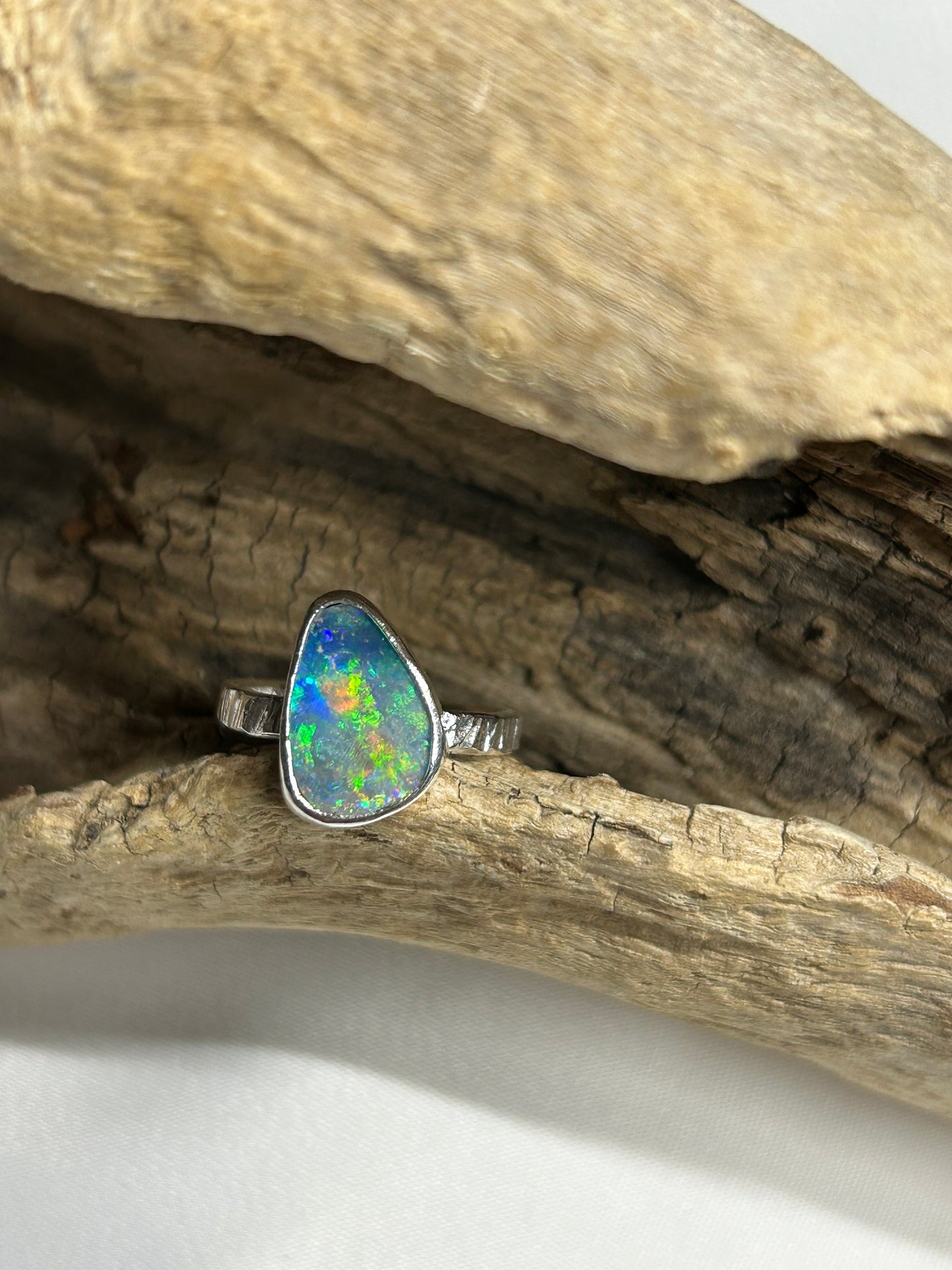 Rainbow Opal Ring