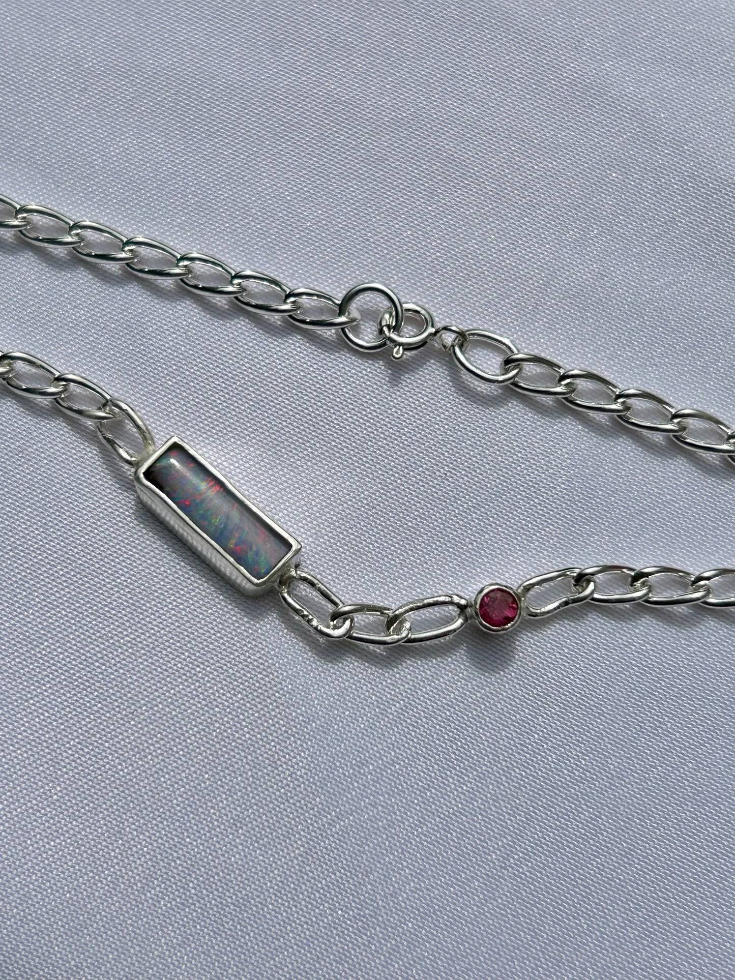 Boulder opal and Tourmaline bracelet