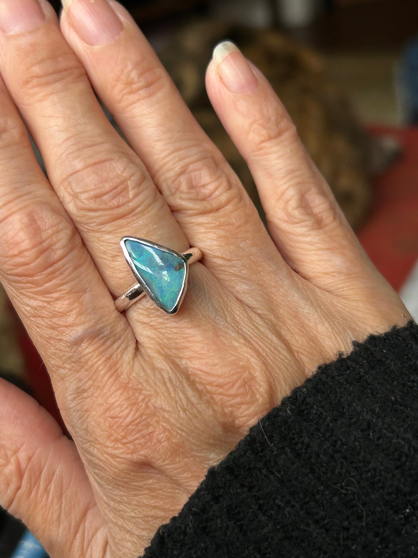 Blue Triangle Ring
