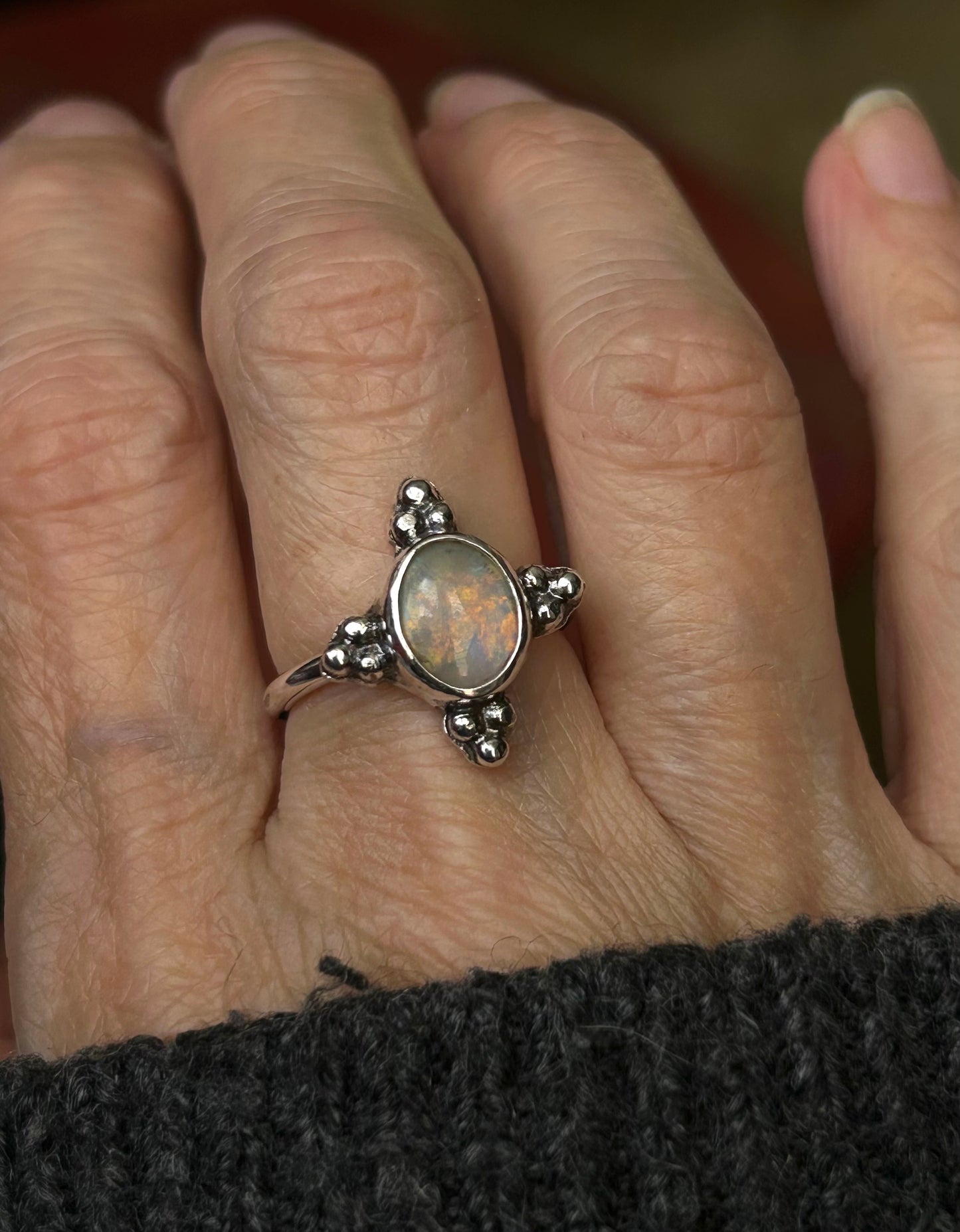 Opal Accent Ring