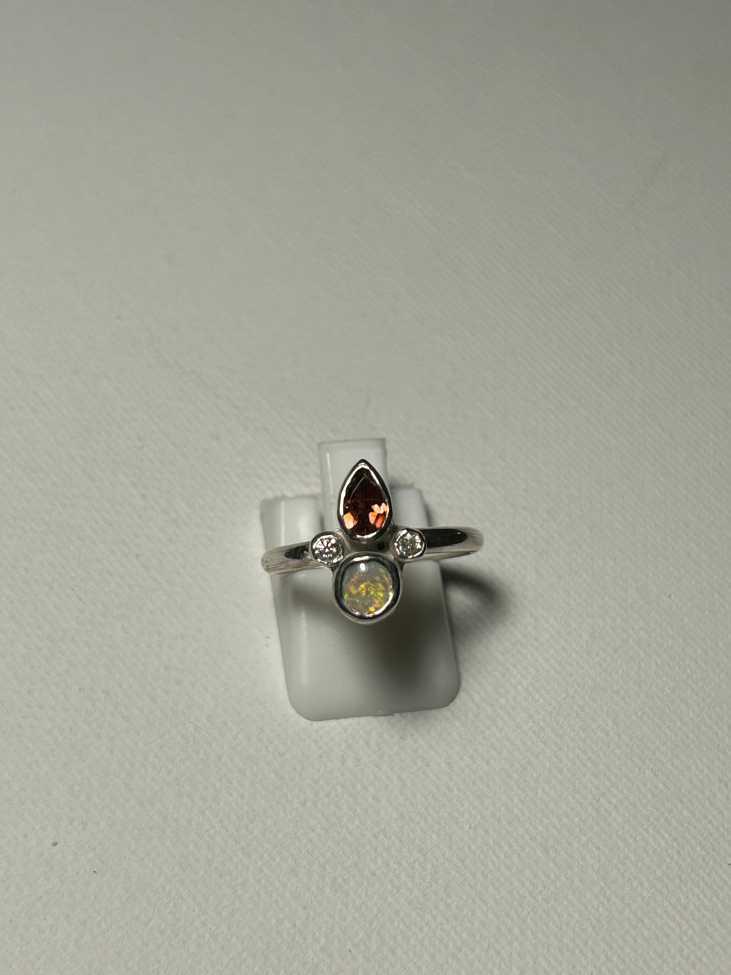 Tourmaline and opal Eva ring
