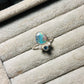Green/pink opal crown ring