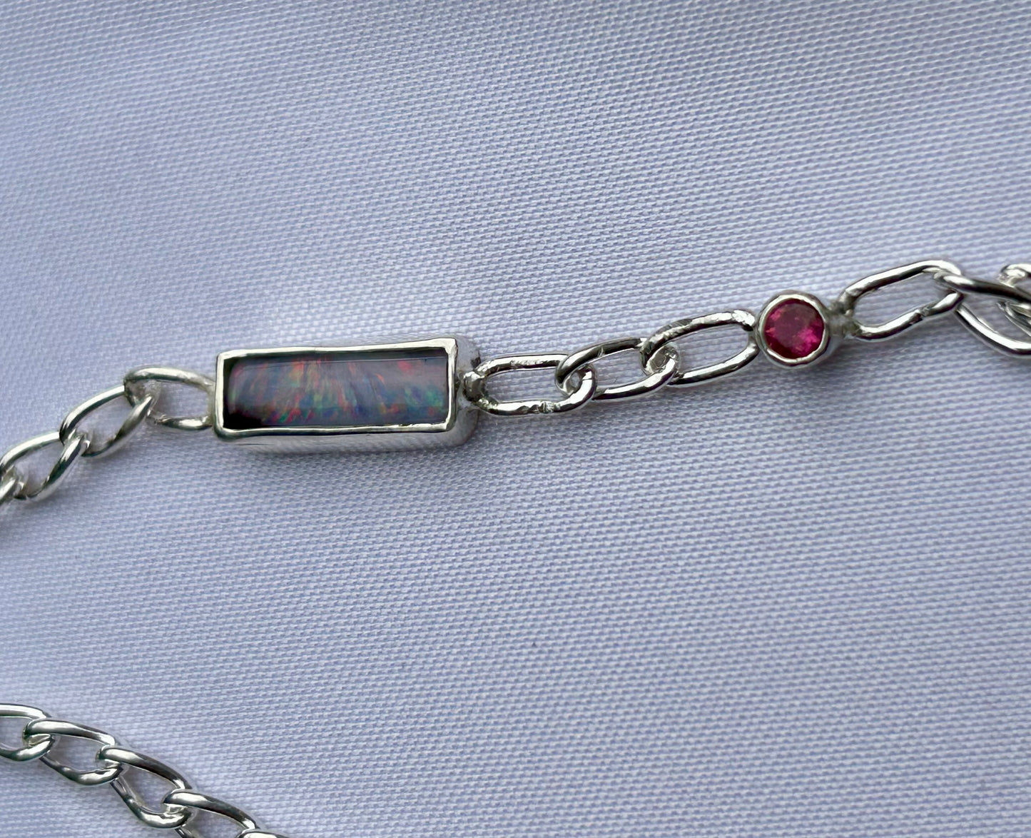 Boulder opal and Tourmaline bracelet