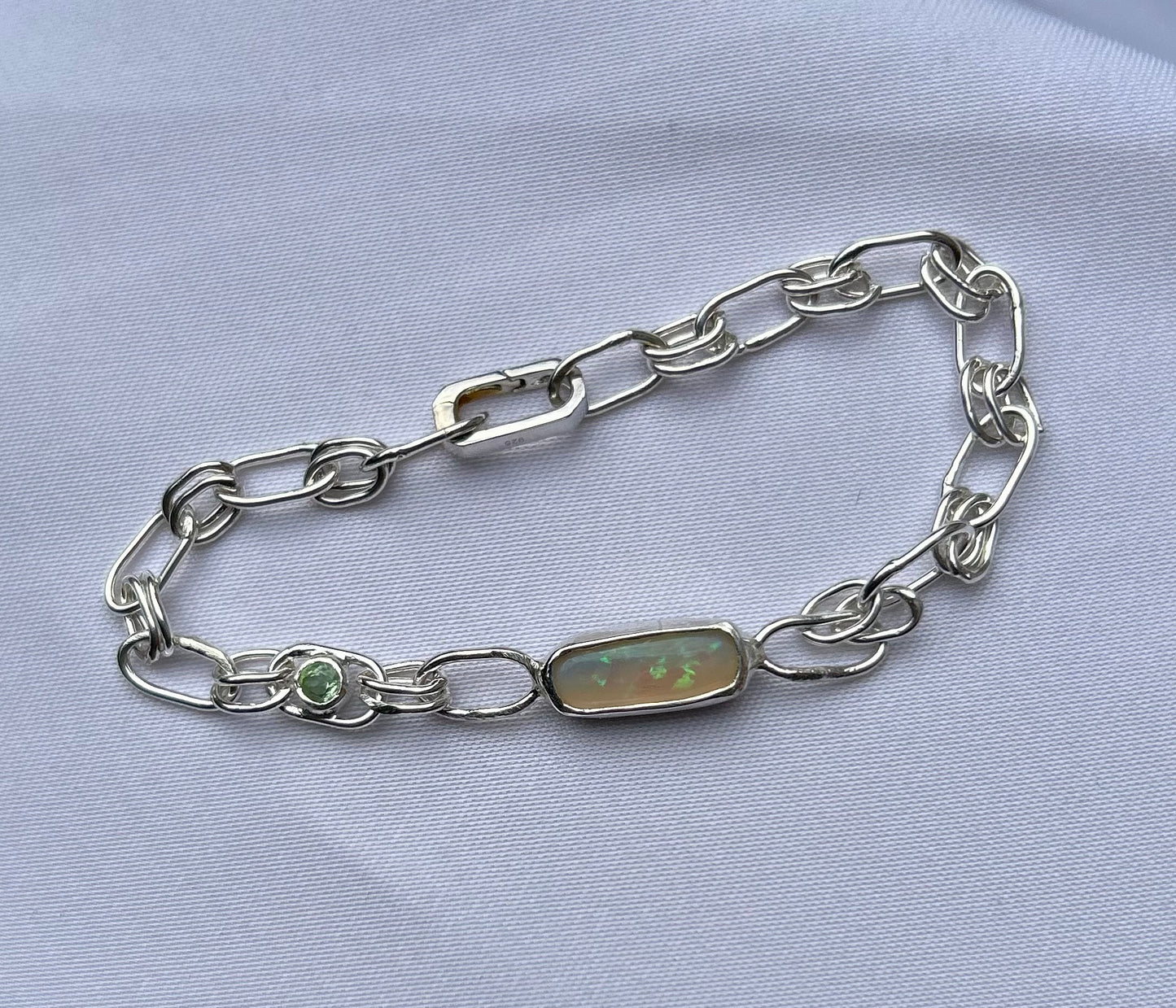 Green opal and Tsavorite bracelet.