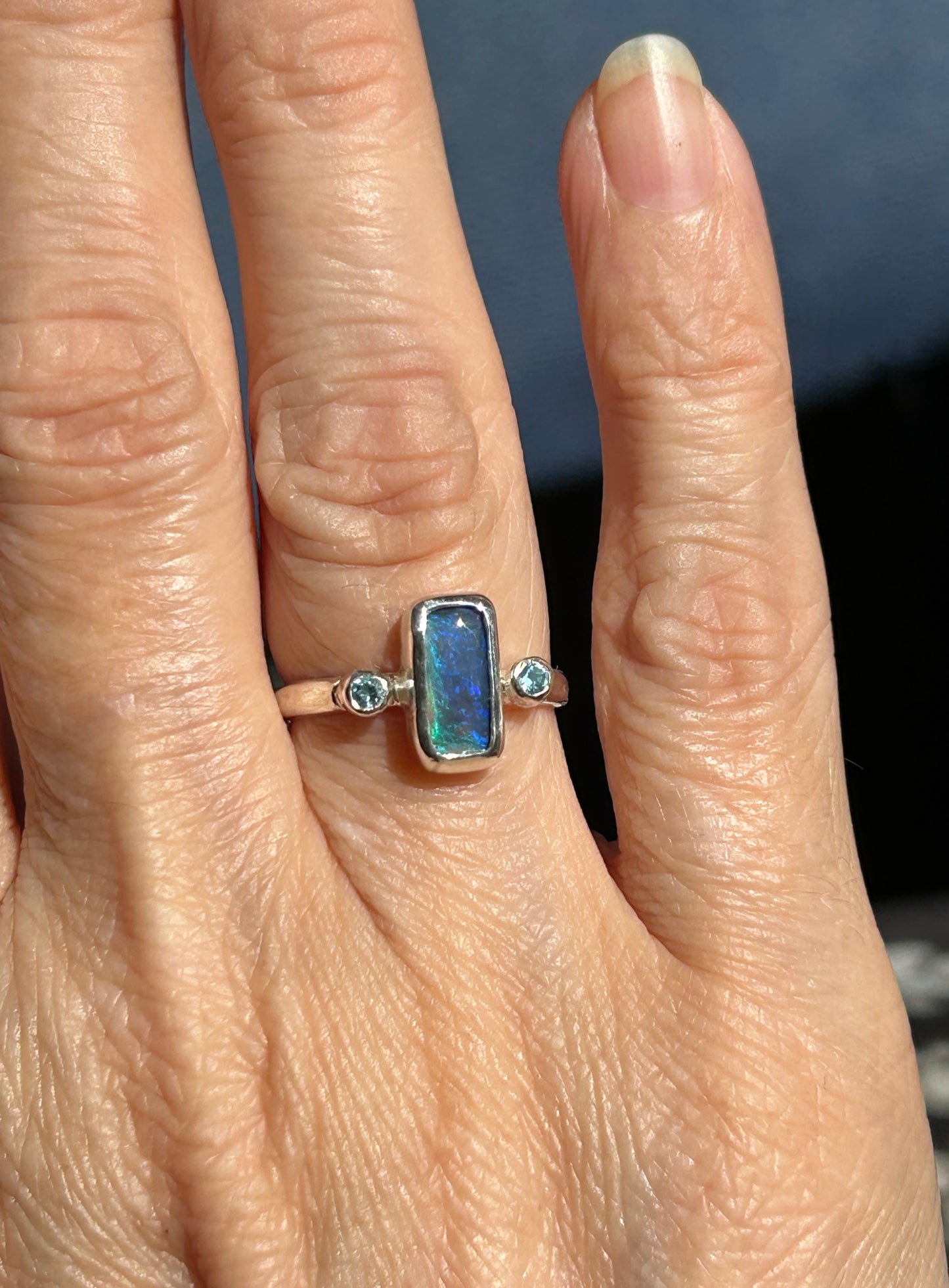 Blue trilogy ring
