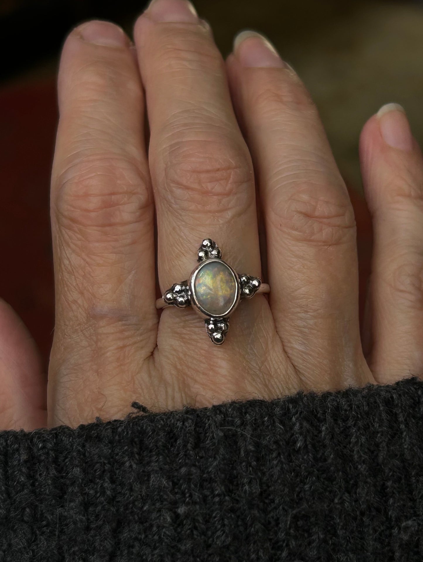 Opal Accent Ring