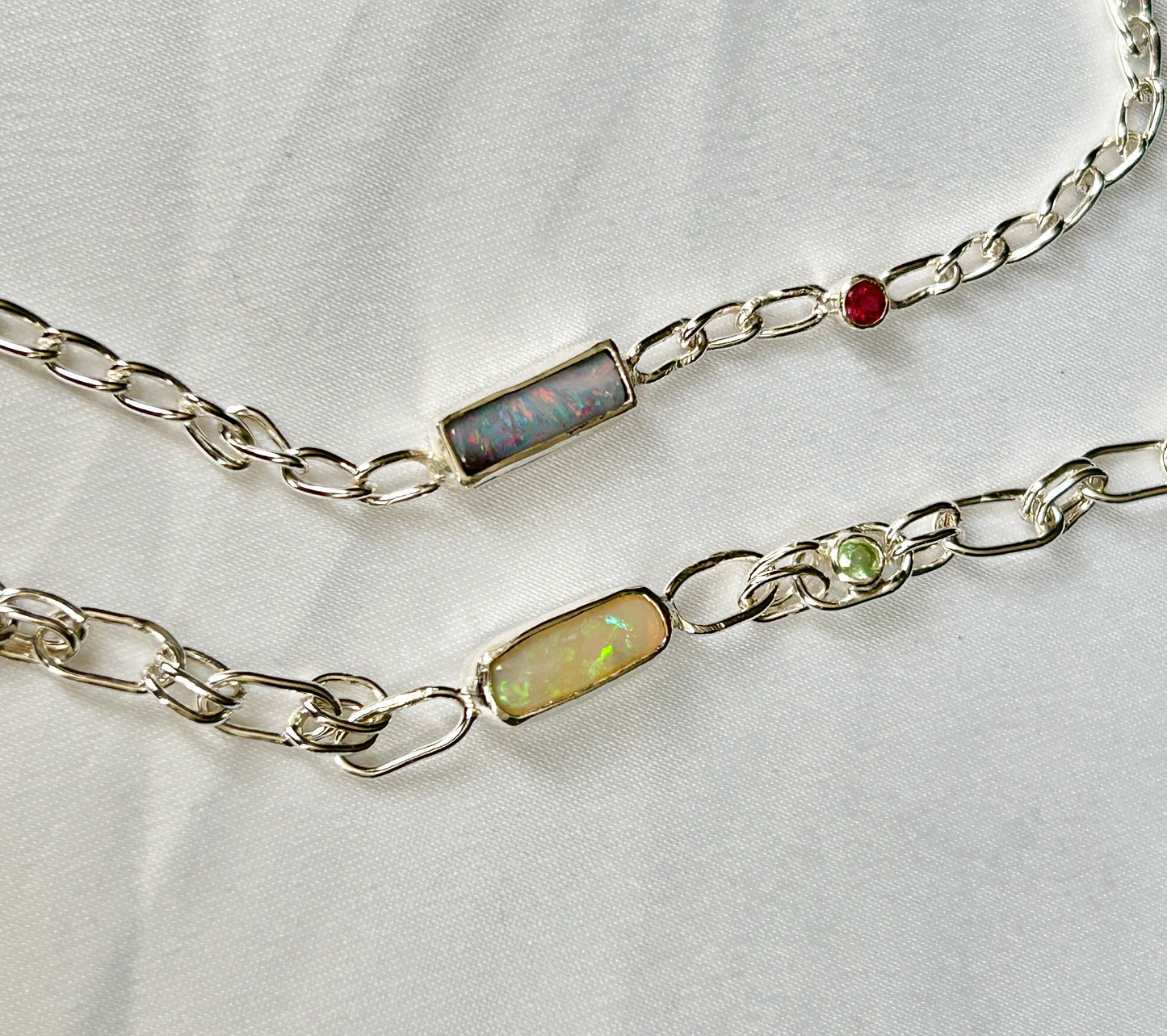 Boulder opal and Tourmaline bracelet