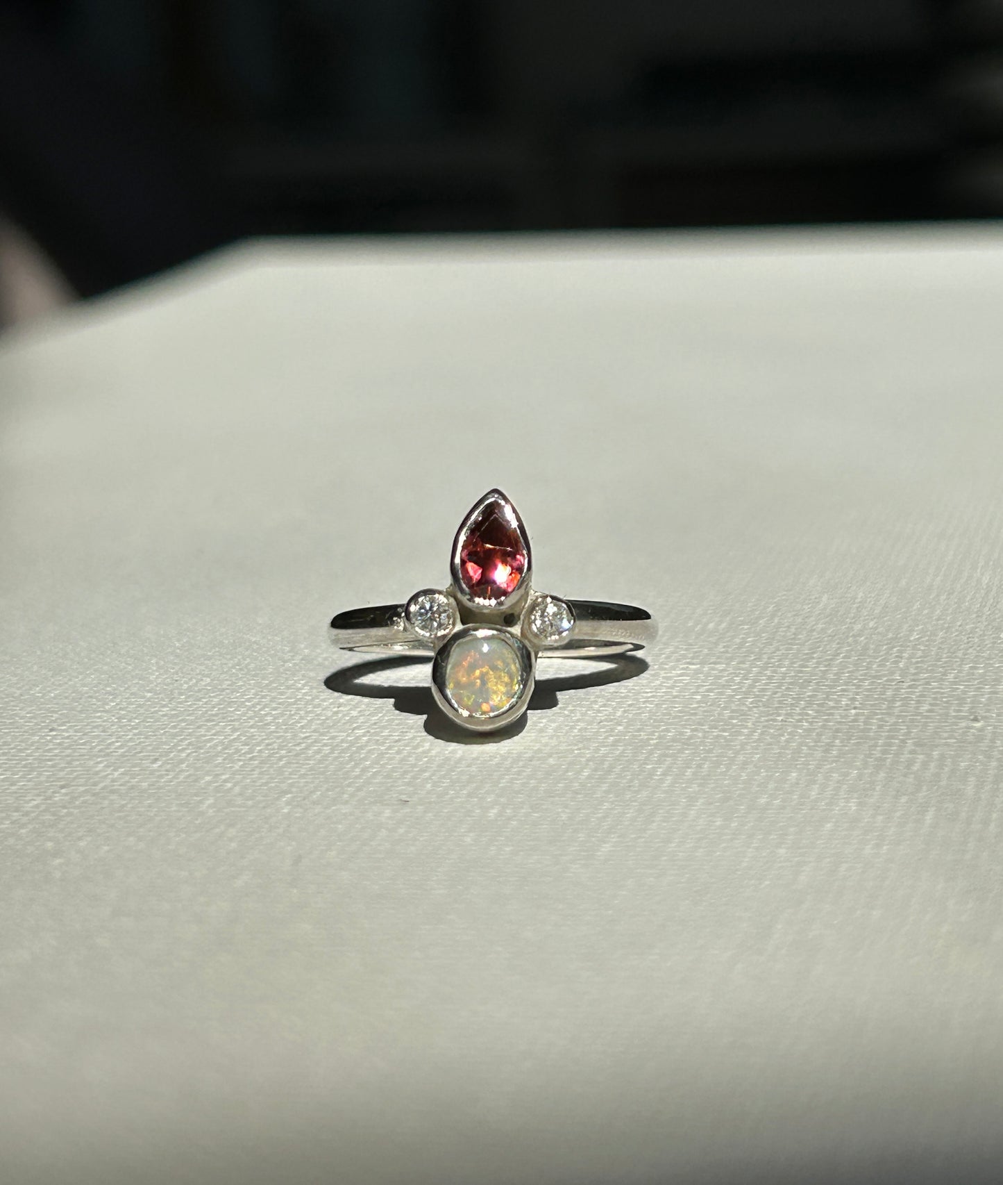 Tourmaline and opal Eva ring