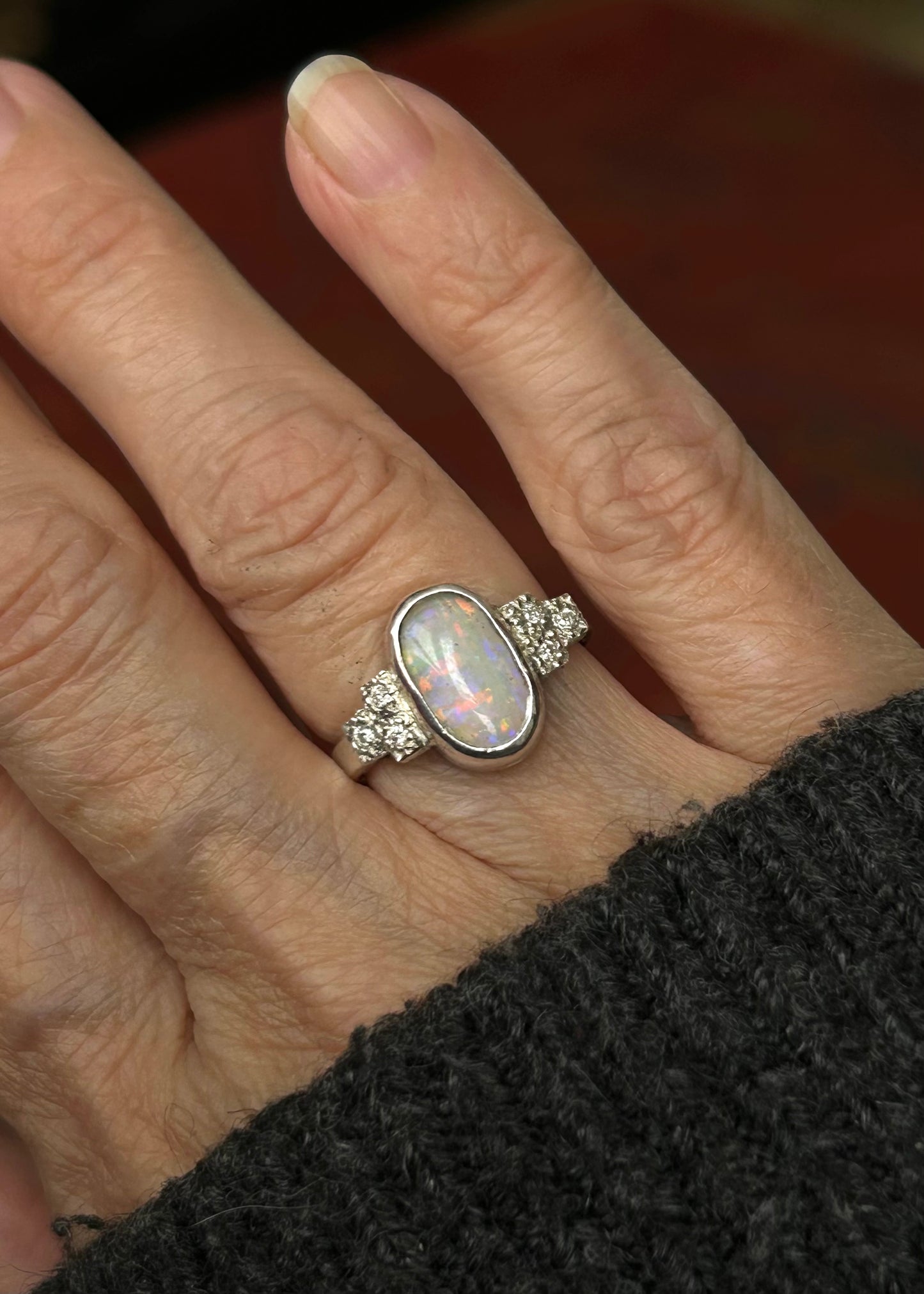 Rainbow Opal Ring