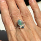 Green/pink opal crown ring