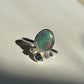 Green/pink opal crown ring