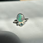 Green/pink opal crown ring