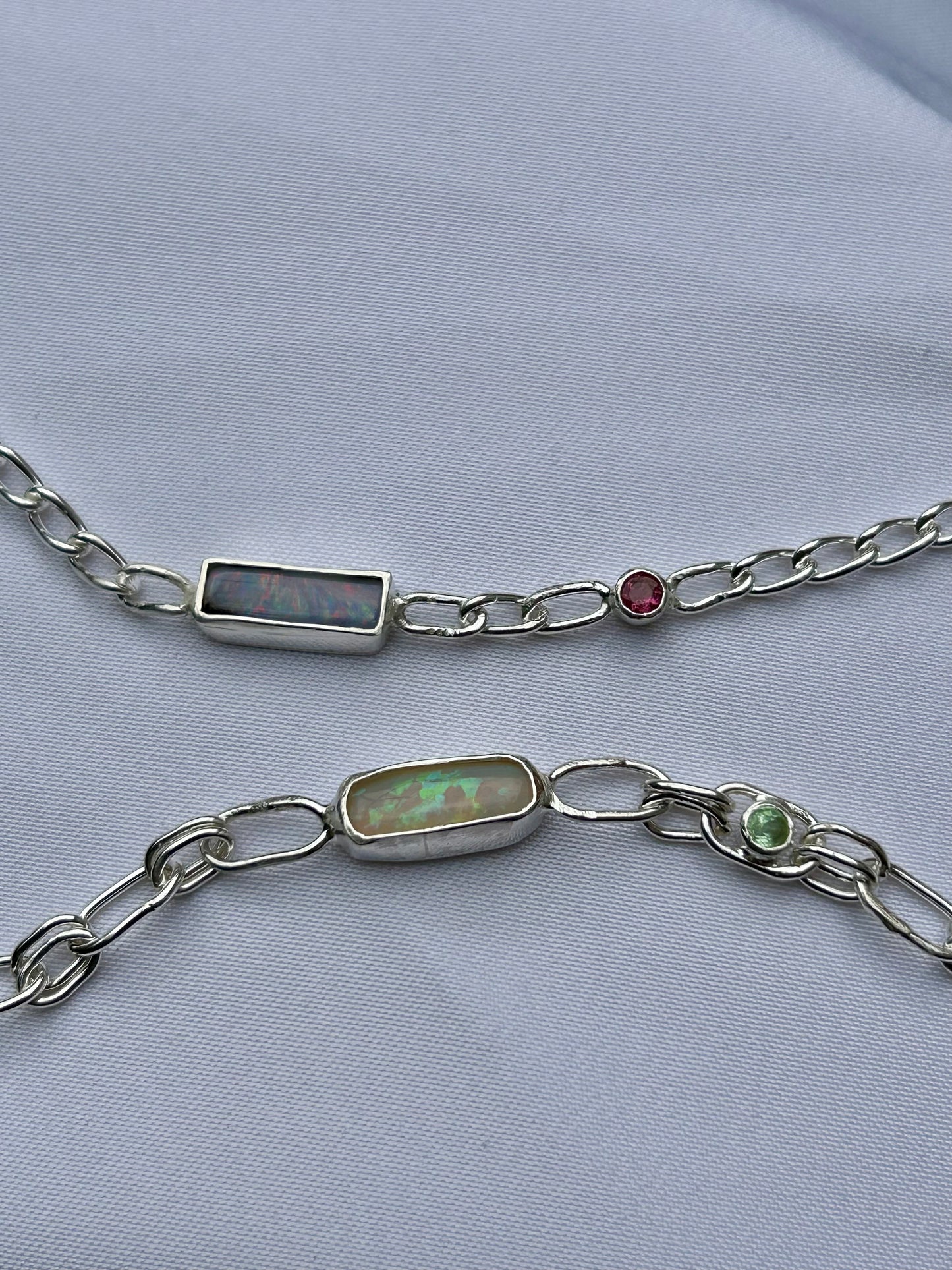 Green opal and Tsavorite bracelet.