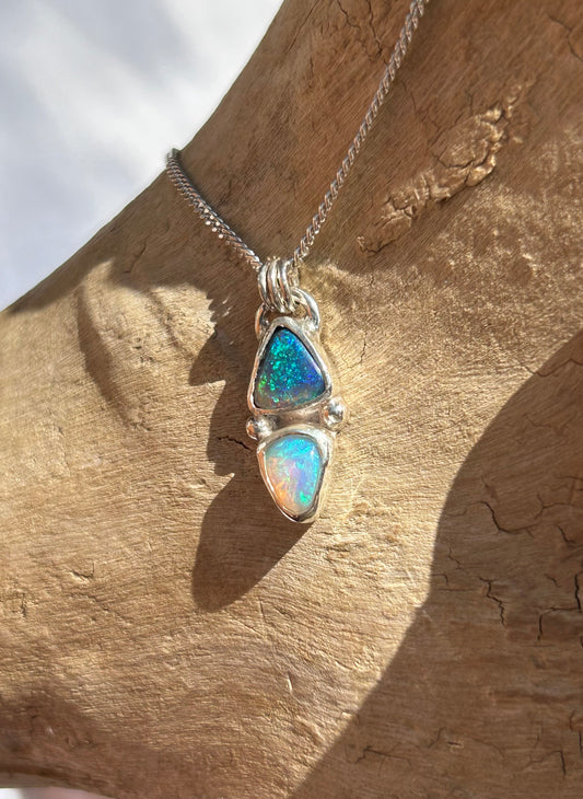 Double Crystal Opal pendant