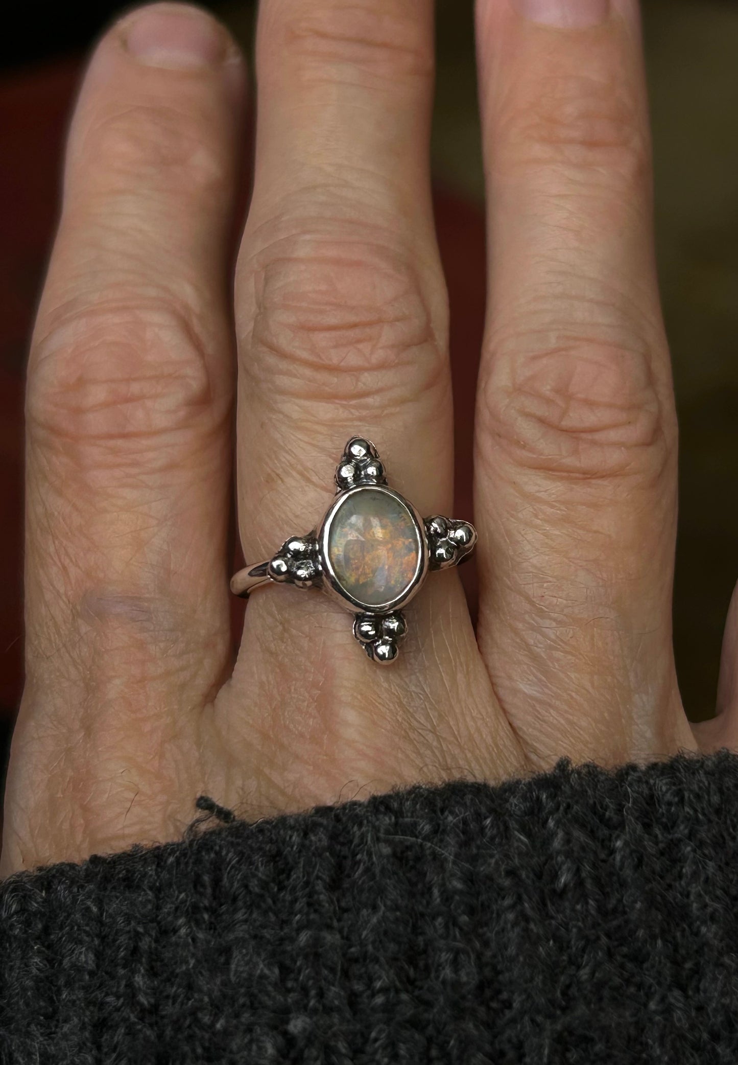 Opal Accent Ring