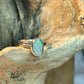 Green Coober Pedy opal ring
