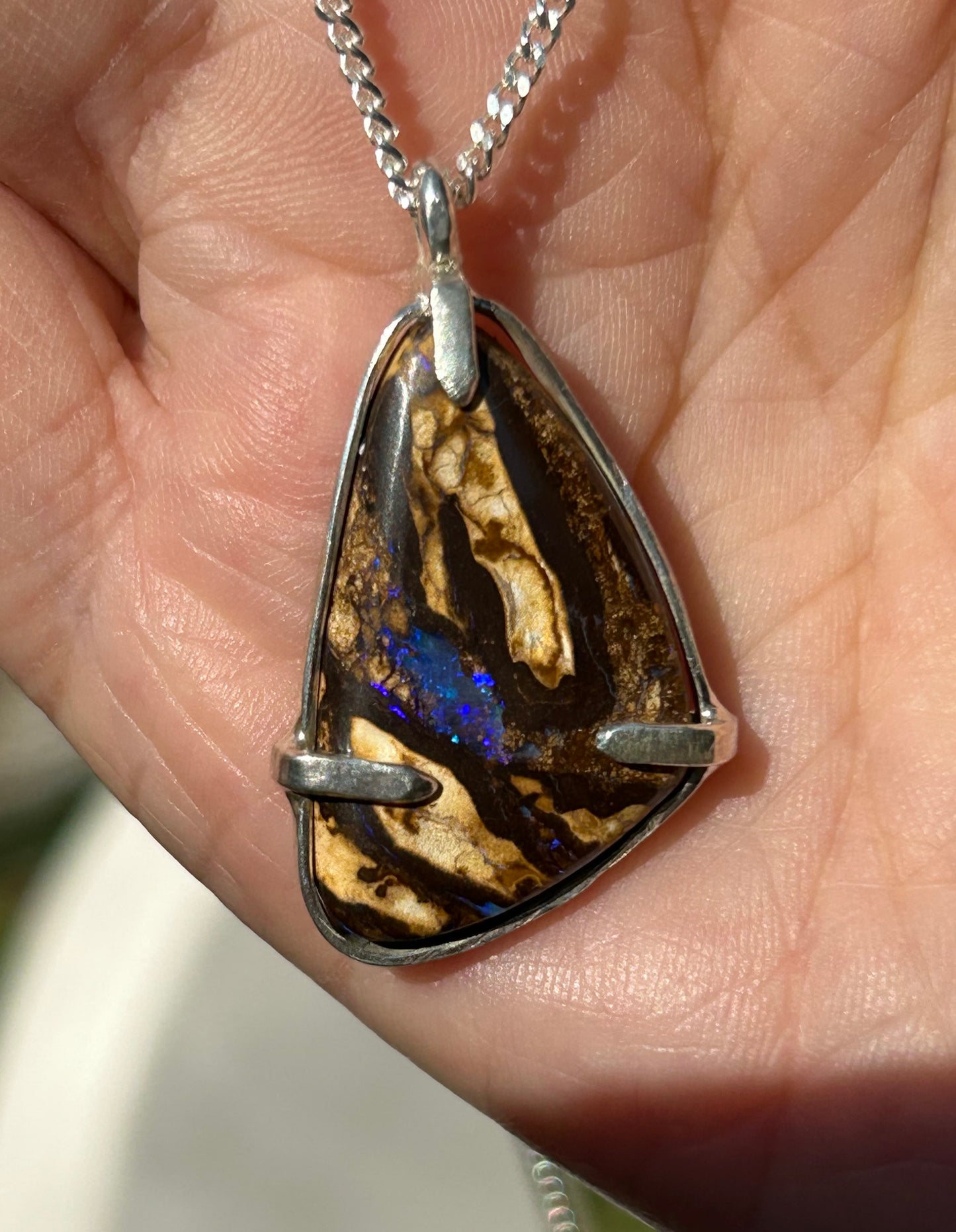 Australian Queensland boulder opal pendant