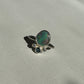 Green/pink opal crown ring