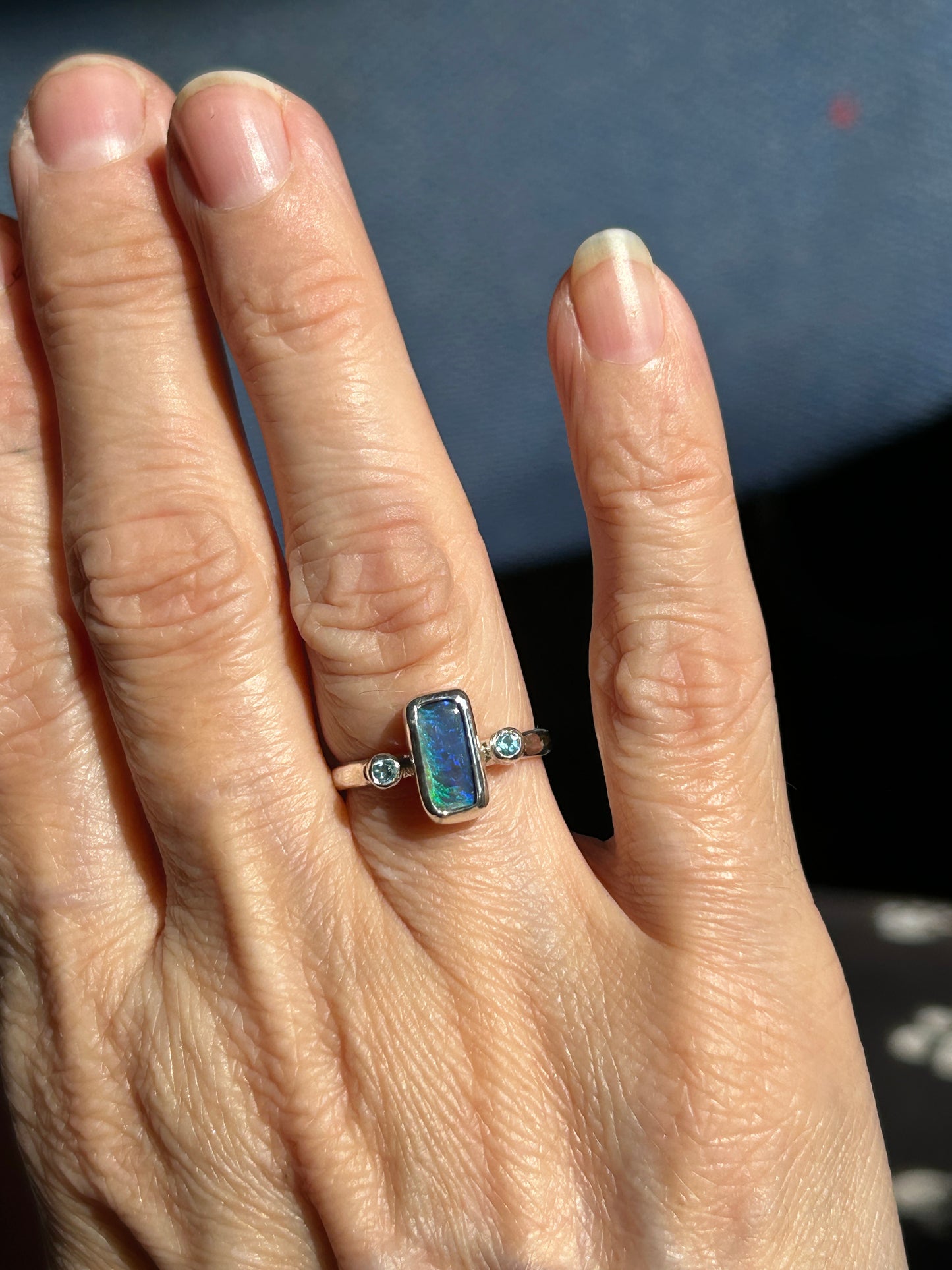 Blue trilogy ring