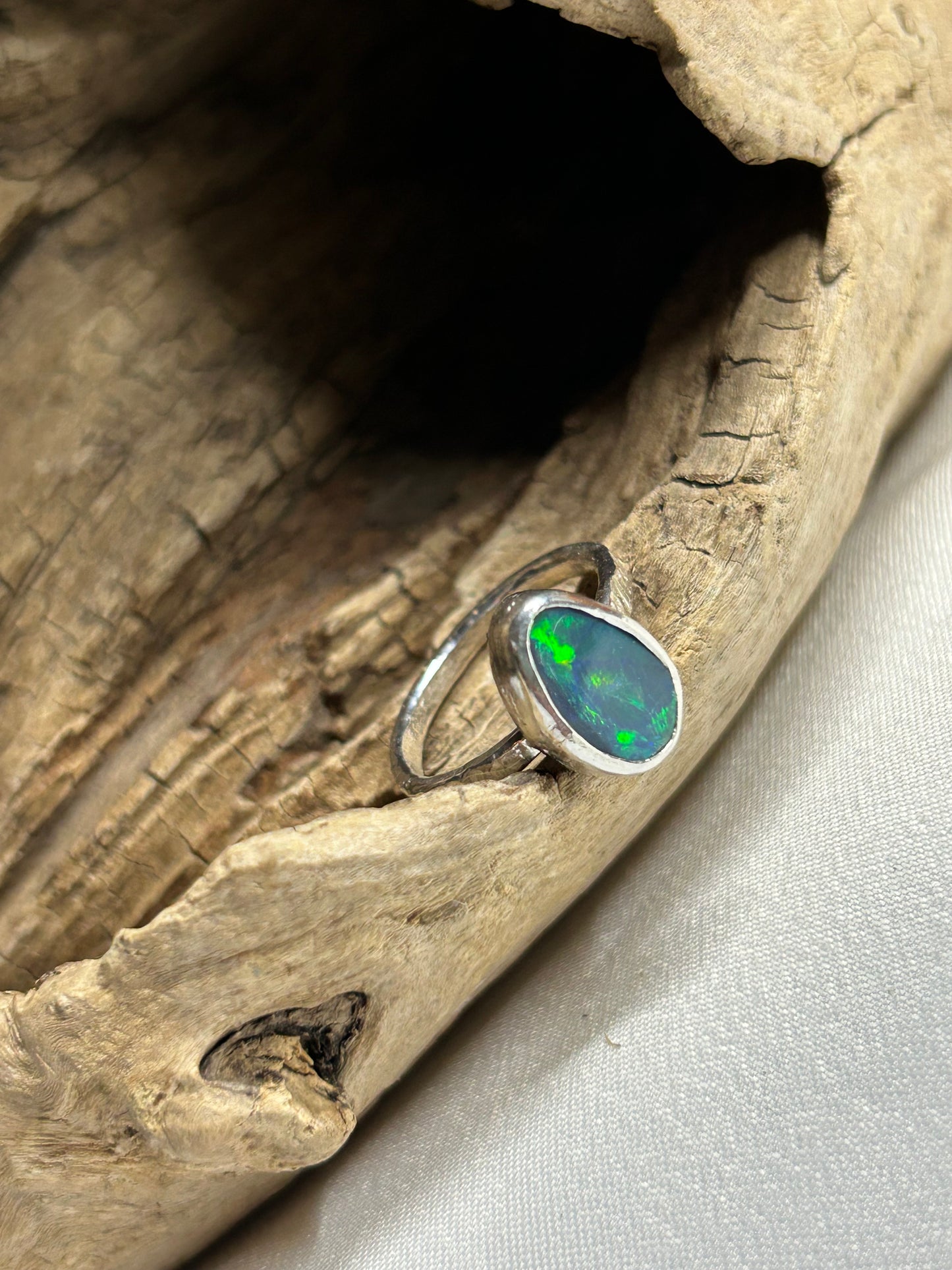 Blue/Green Opal Ring