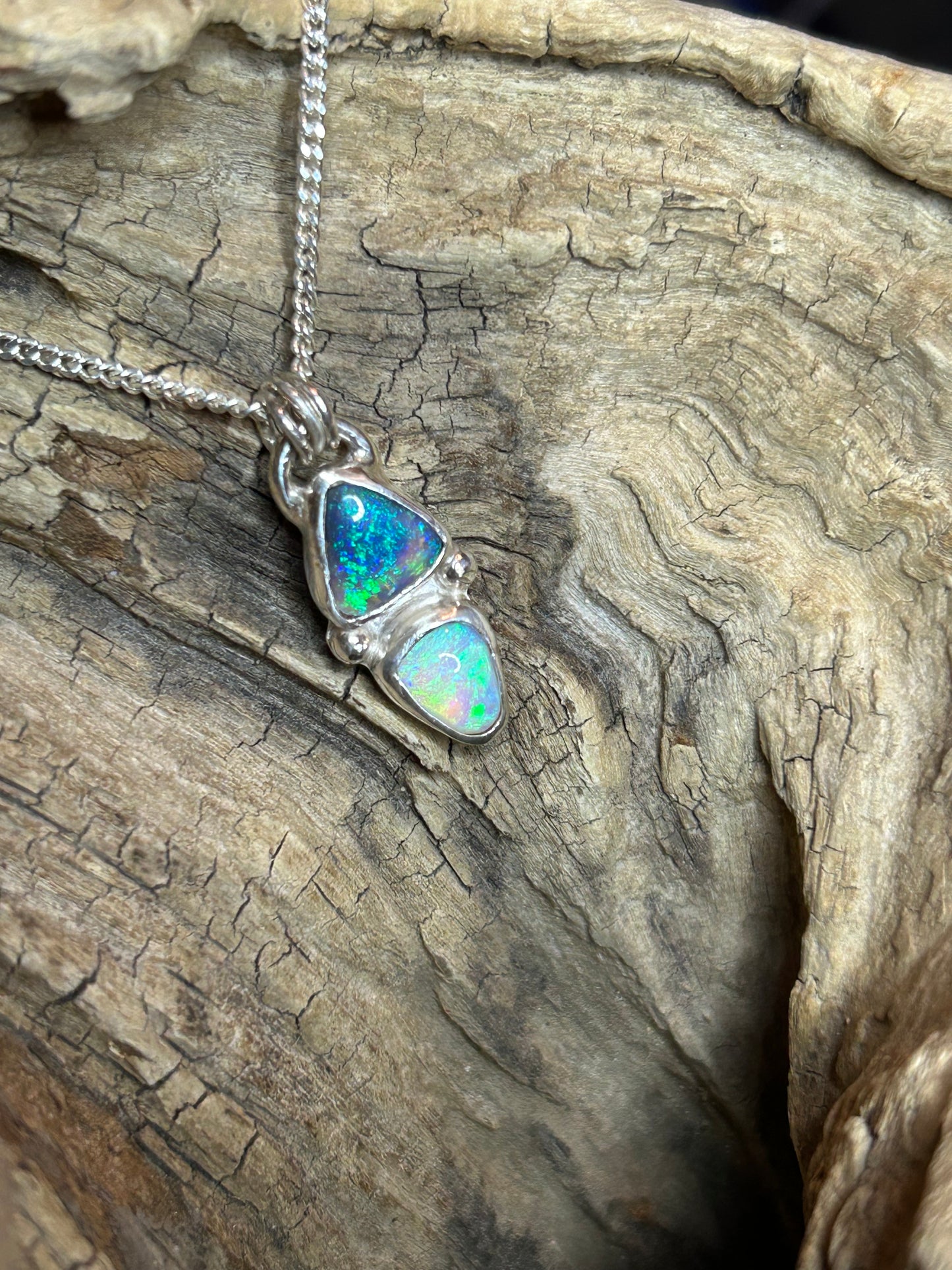 Double Crystal Opal pendant