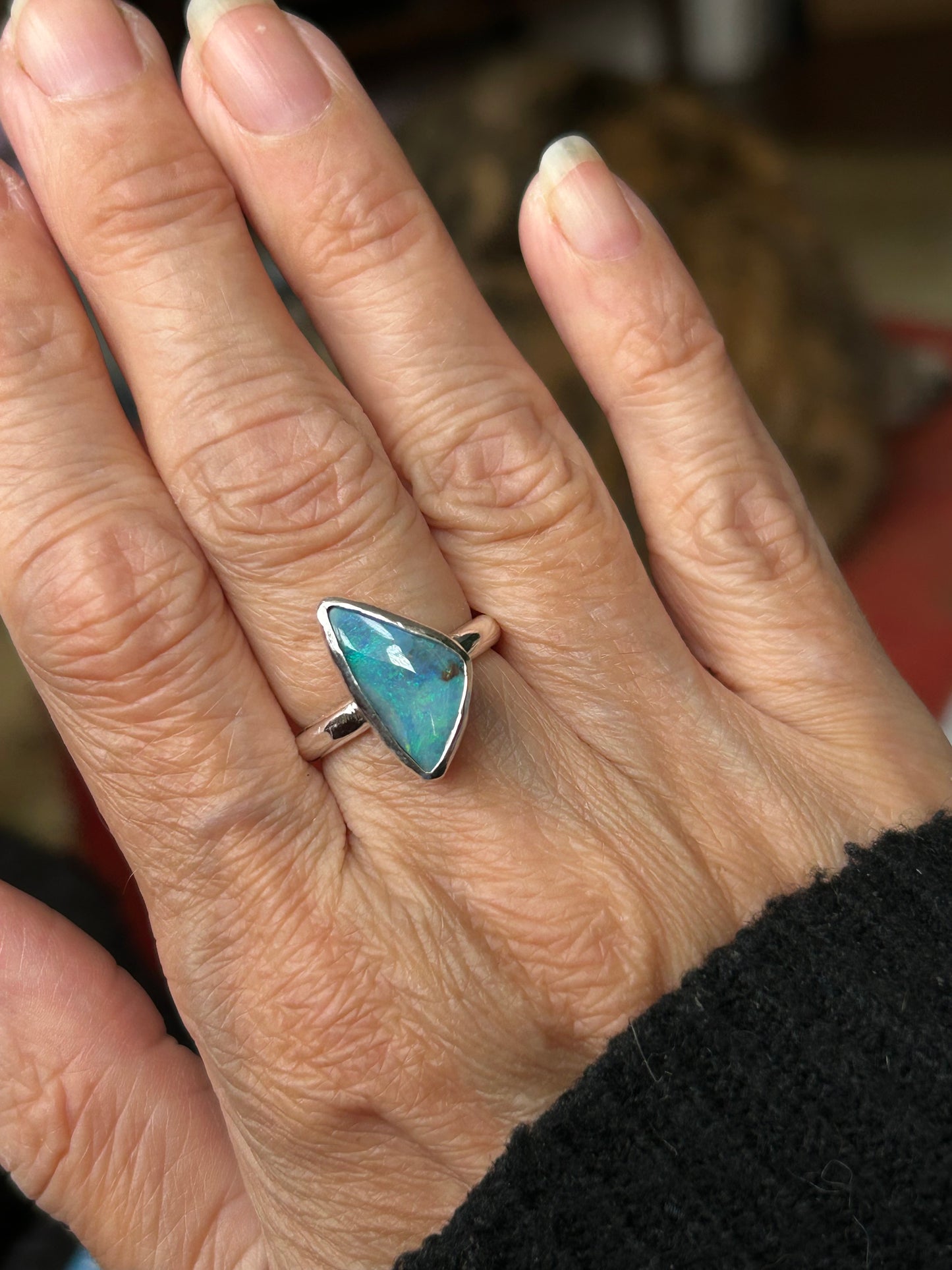 Blue Triangle Ring