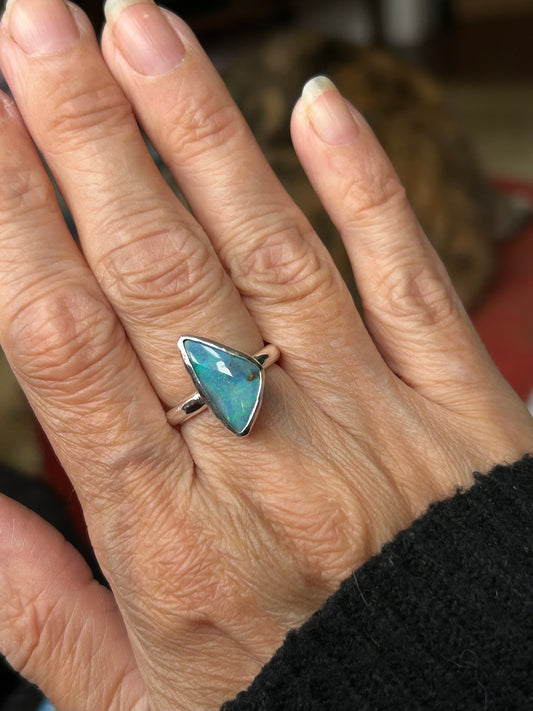 Blue Triangle Ring