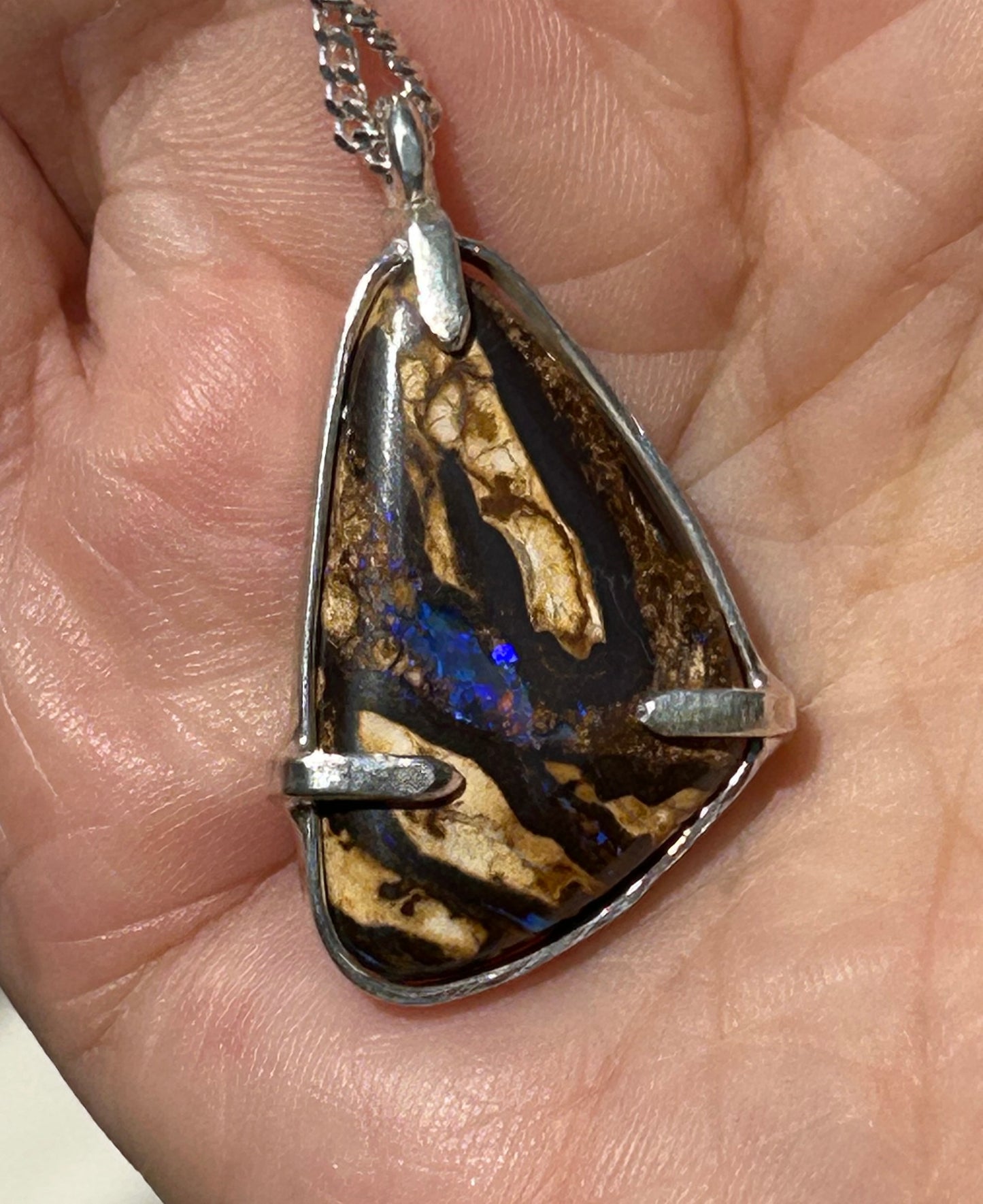 Australian Queensland boulder opal pendant