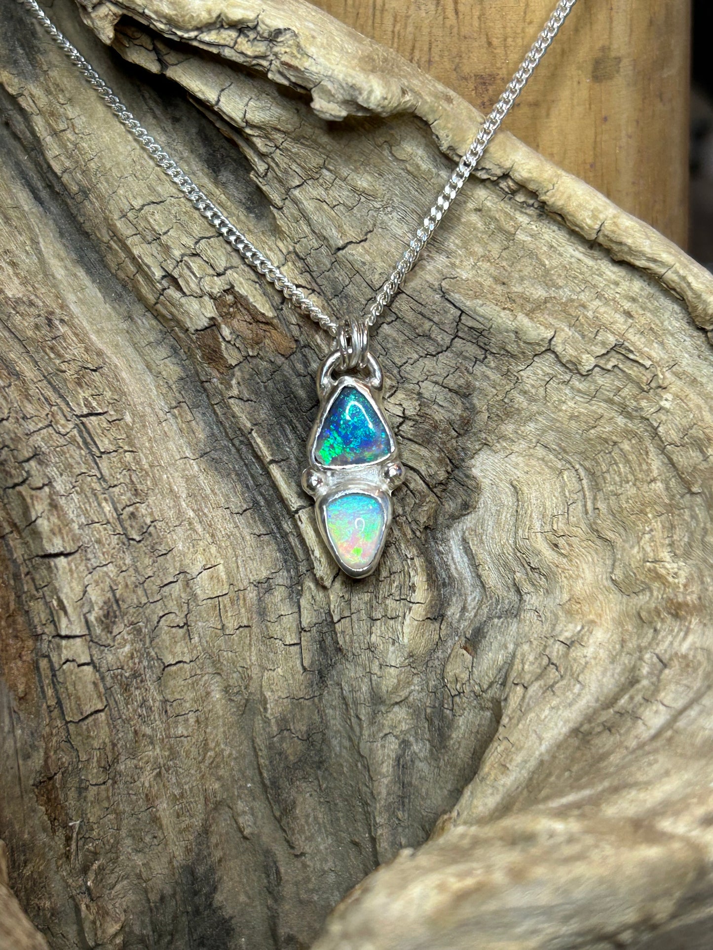 Double Crystal Opal pendant
