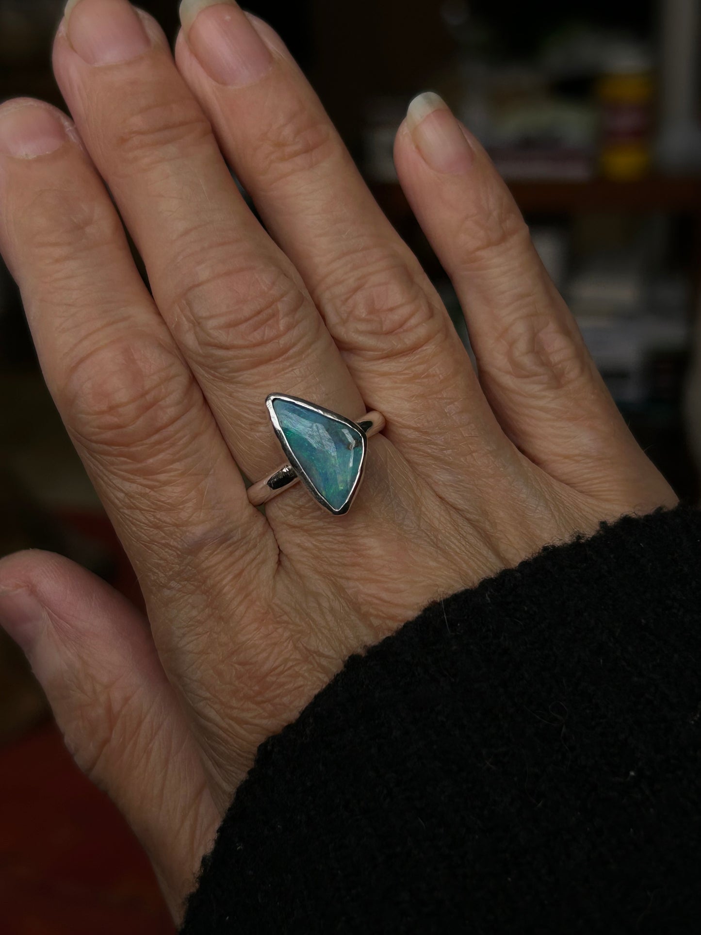 Blue Triangle Ring