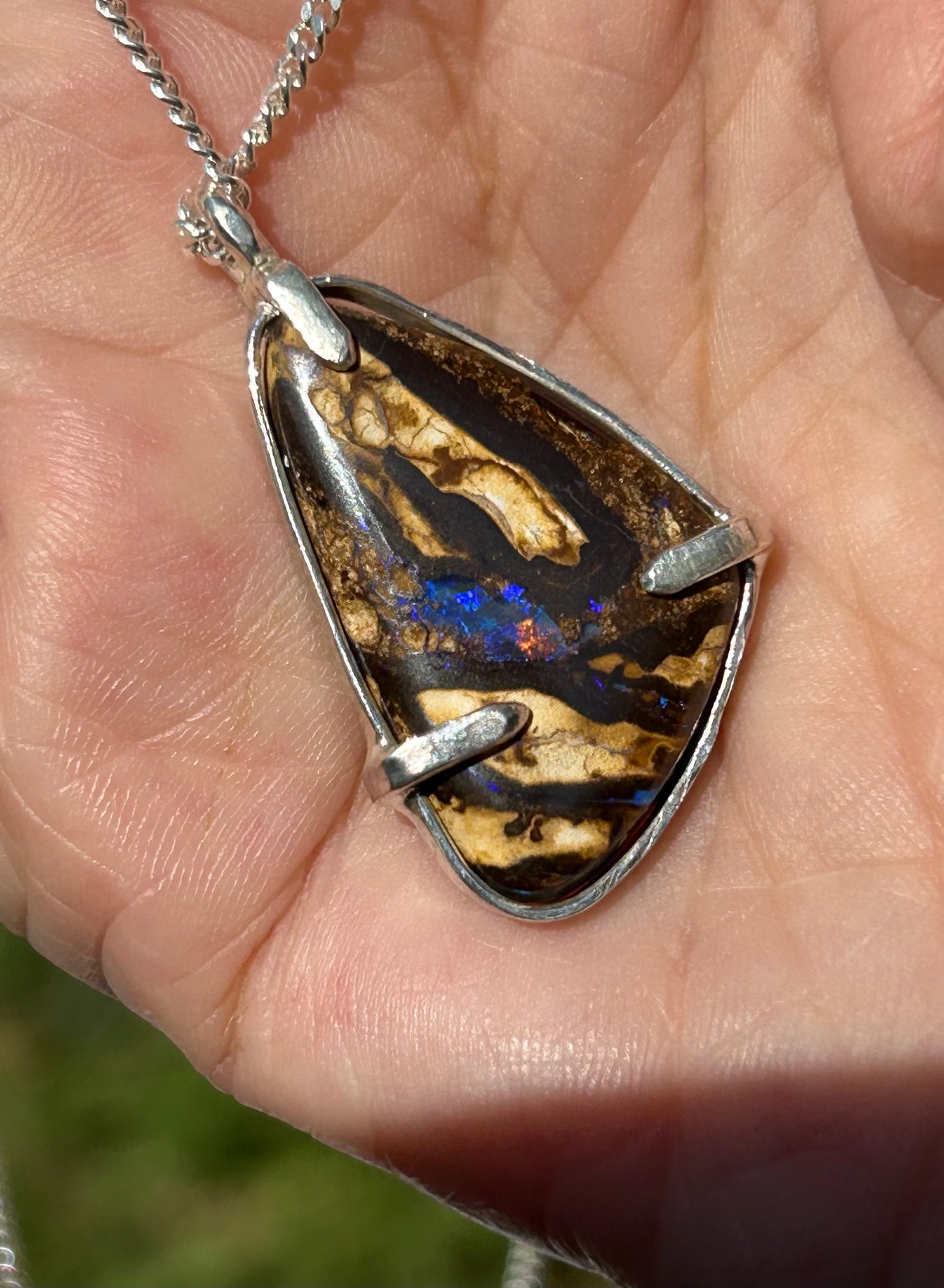 Australian Queensland boulder opal pendant