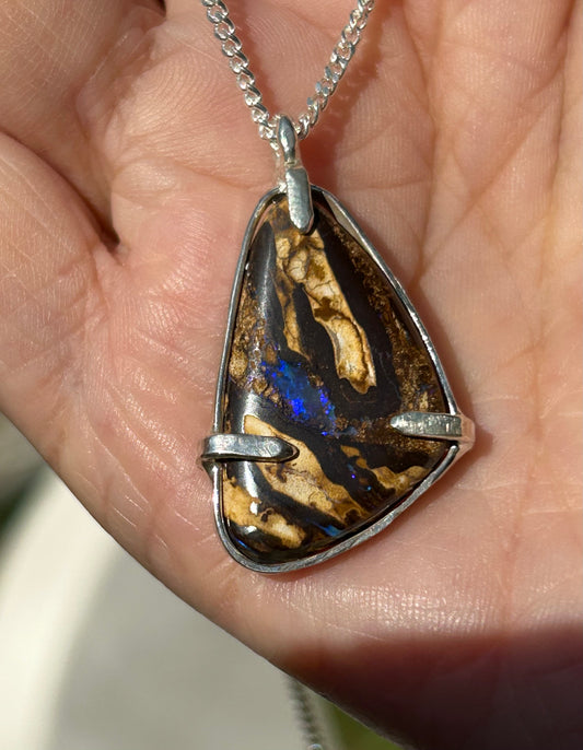 Australian Queensland boulder opal pendant