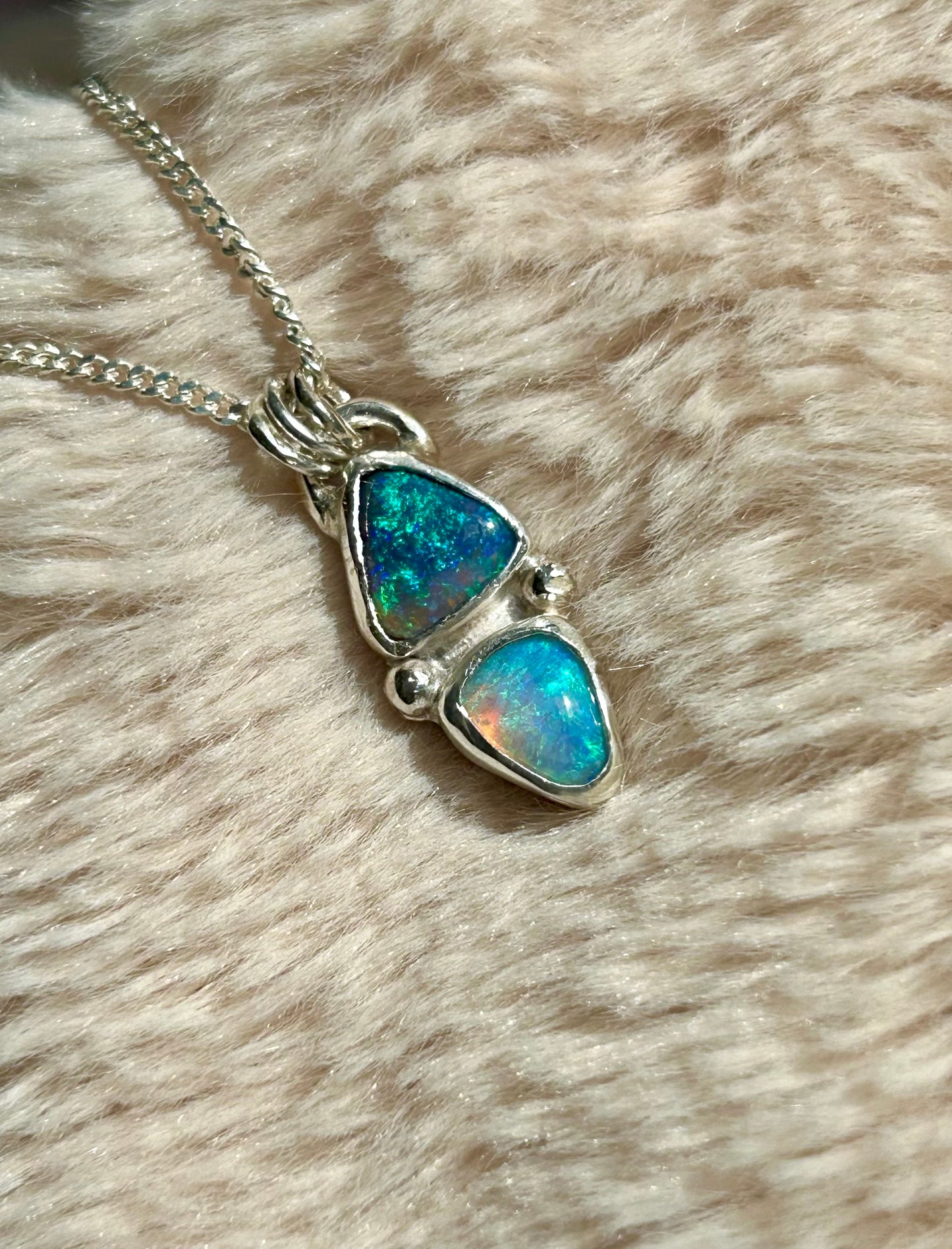 Double Crystal Opal pendant
