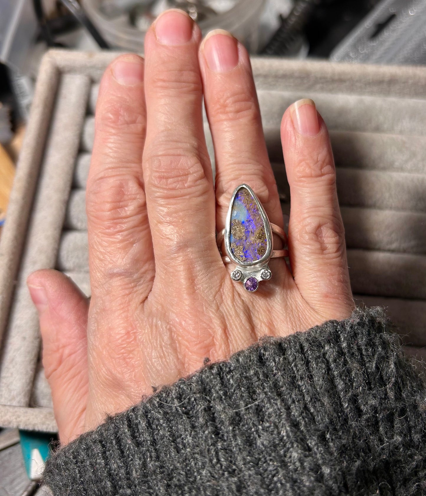 Purple passion crown ring