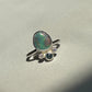 Green/pink opal crown ring