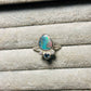 Green/pink opal crown ring