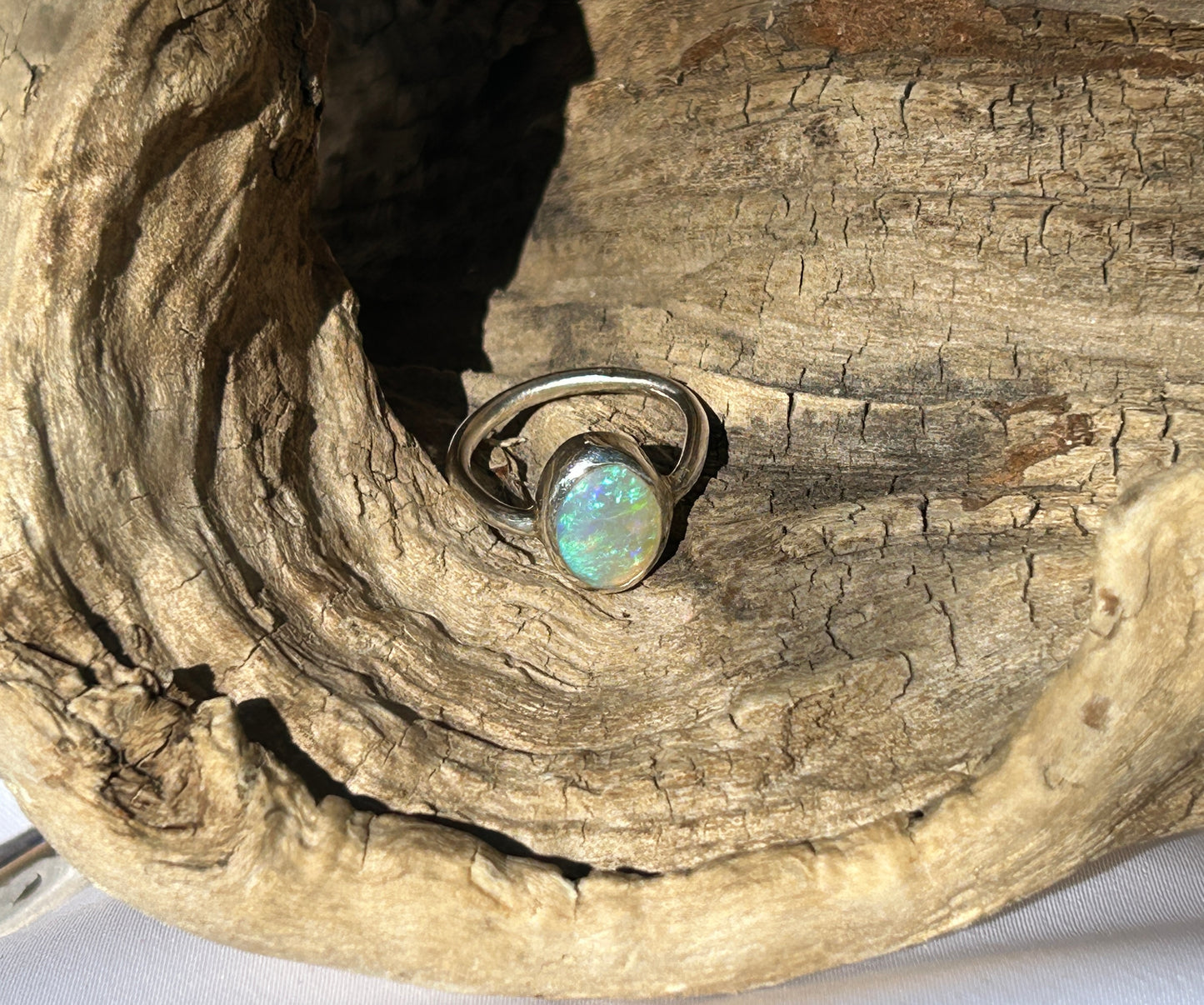 Crystal opal ring