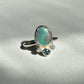 Green/pink opal crown ring