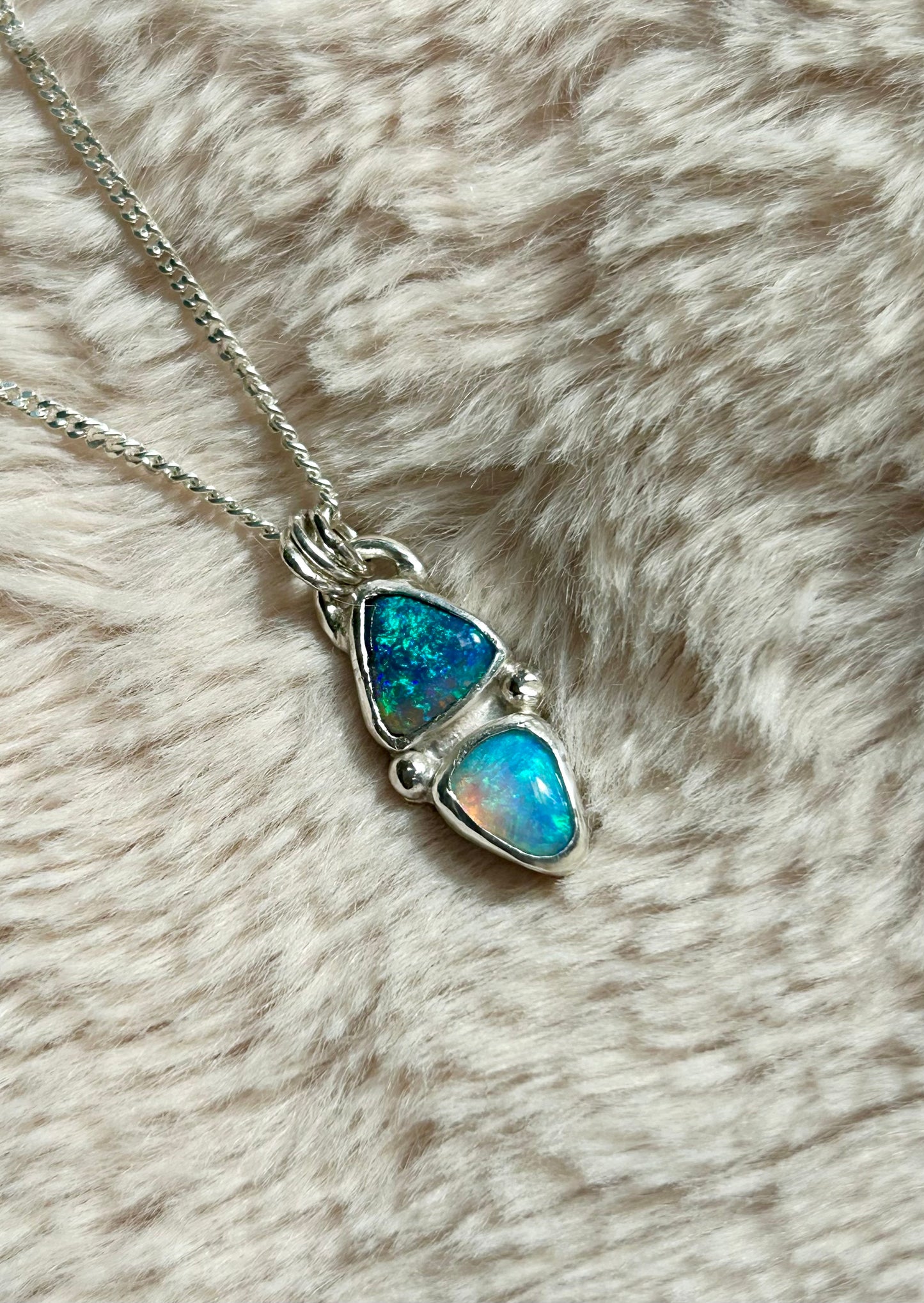 Double Crystal Opal pendant
