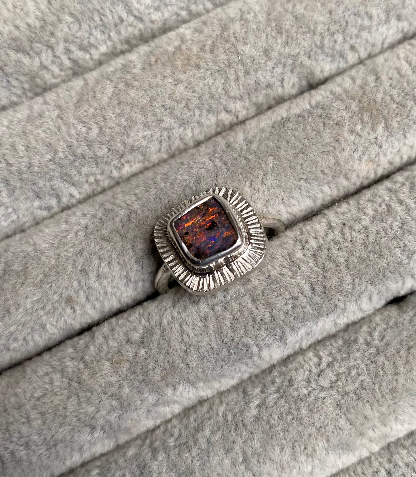 Opal sunbeam ring