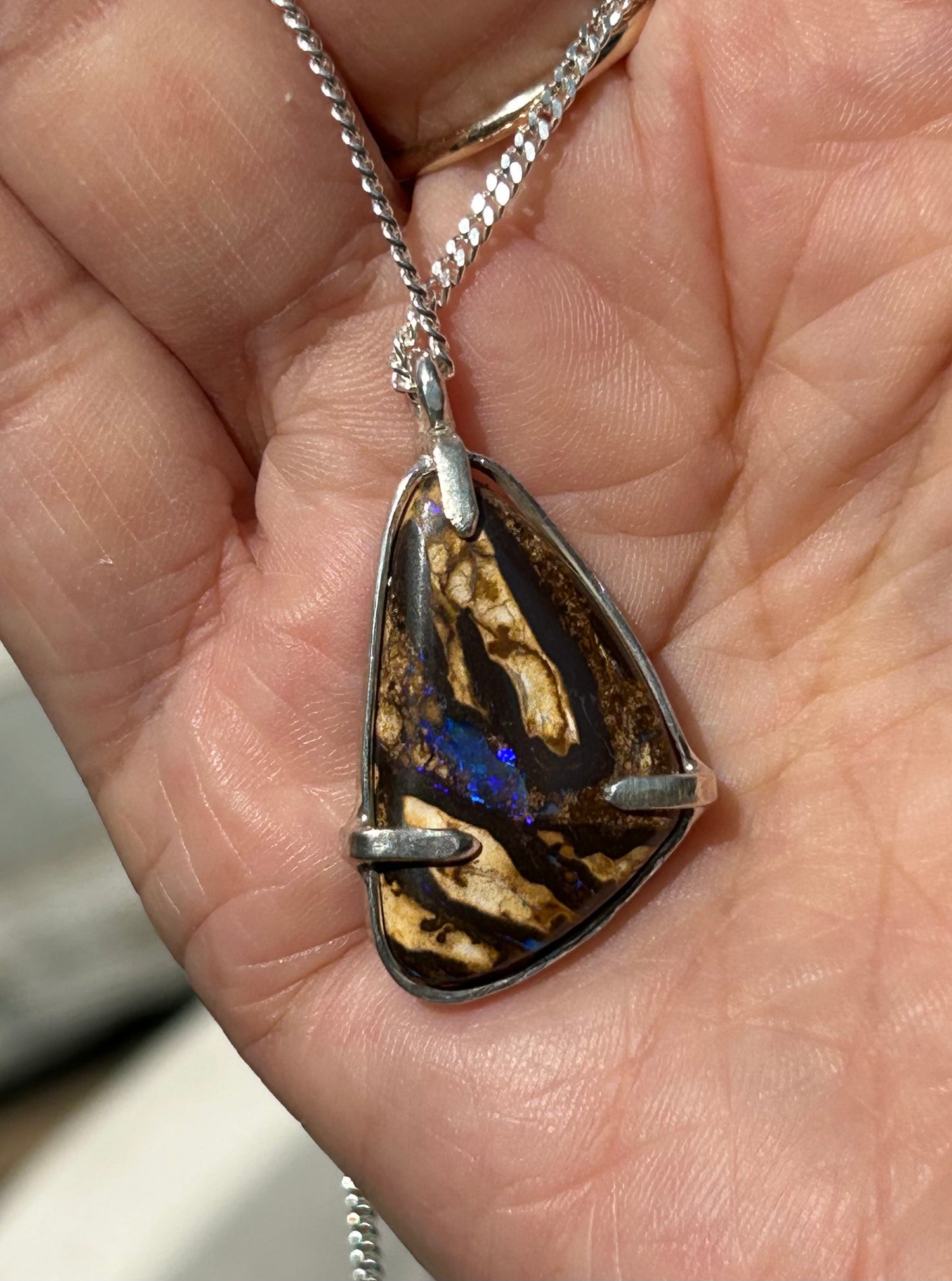 Australian Queensland boulder opal pendant
