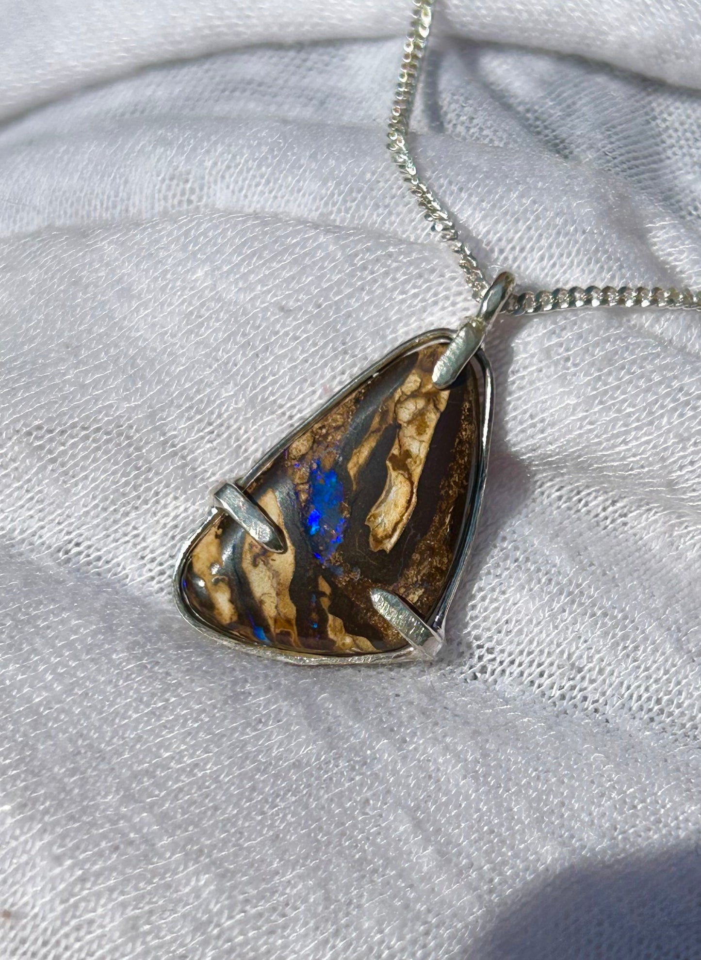 Australian Queensland boulder opal pendant