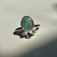 Green/pink opal crown ring