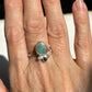 Green/pink opal crown ring