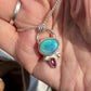 Opal and tourmaline pendant available
